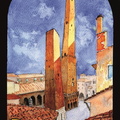 Bologna -Vista antica delle due torri 